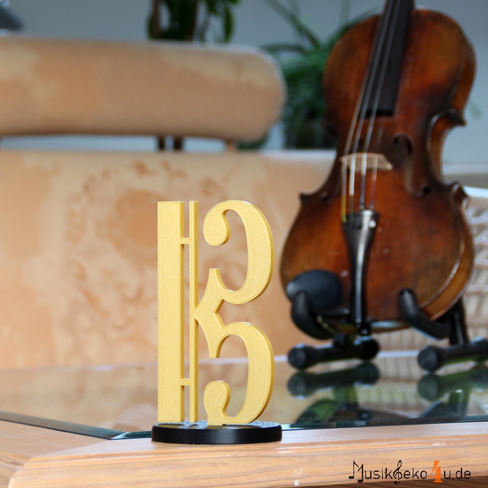 Tenor bzw. Altschlüssel - 3D gedruckter Notenschlüssel, in verschiedenen Farben