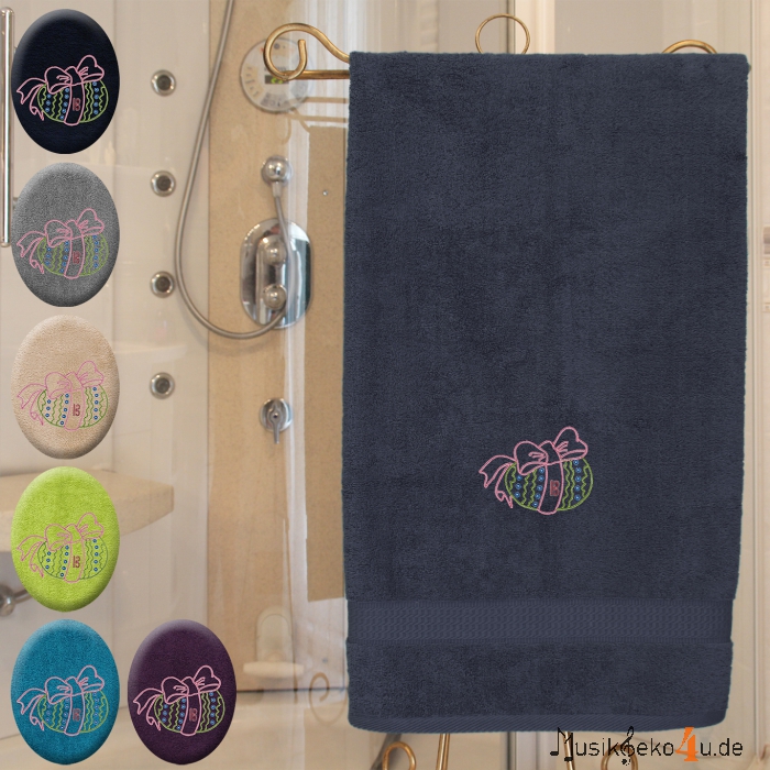 Osterei Altschlüssel - Handtuch bestickt, mehrere Farben und Größen