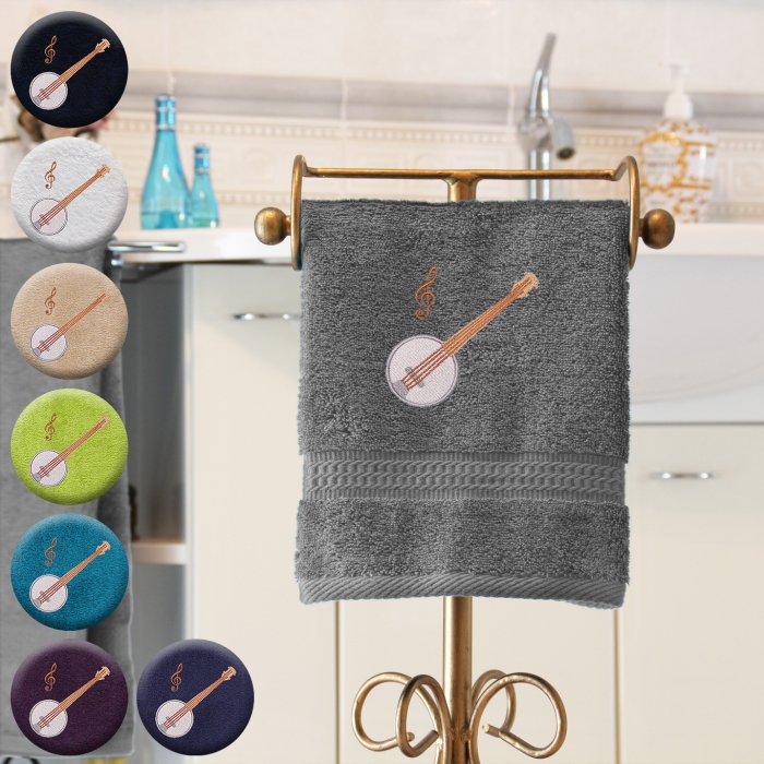 Banjo - Handtuch, mehrere Farben und Größen, mit Banjo bestickt