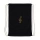Turn- bzw. Wäschebeutel schwarz mit goldenem Violin- bzw. G-Schlüssel bestickt