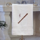 Blockflöte - Handtuch, weiß in verschiedenen Größen mit Blockflöte und Notenschlüssel bestickt