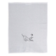 Geschirrtuch 50 x 70 cm, weiß mit Hund und F- Notenschlüssel bestickt