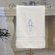 Ankh - Handtuch, weiß in verschiedenen Größen mit dem altägyptischen Symbol Ankh bestickt