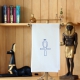 Geschirrtuch 50 x 70 cm, weiß mit dem ägyptischen Motiv Ankh bestickt