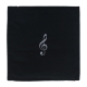 Kissenbezug 50 x 50 cm Graphitschwarz, mit silbernem Violinschlüssel bestickt
