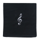 Kissenbezug 50 x 50 cm Graphitschwarz, mit weißem Violinschlüssel bestickt