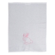 Kinder-Abtrockner 50 x 70 cm, weiß mit rosa Häschen und Notenschlüssel bestickt