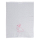 Kinder-Abtrockner 50 x 70 cm, weiß mit rosa Häschen und Notenschlüssel bestickt