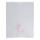 Kinder-Abtrockner 50 x 70 cm, weiß mit rosa Häschen und Notenschlüssel bestickt