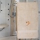 Handtuch Beige, in verschiedenen Größen mit Bassschlüssel bestickt