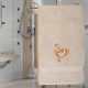 Handtuch Beige, in verschiedenen Größen mit F- und G- Schlüssel bestickt