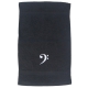 Handtuch schwarz in verschiedenen Größen mit weißem Bassschlüssel bestickt