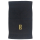 Handtuch schwarz in verschiedenen Größen mit goldenem Alt- bzw. Bratschenschlüssel bestickt