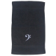 Handtuch schwarz in verschiedenen Größen mit silbernem Bassschlüssel bestickt