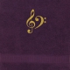 Handtuch Aubergine, in verschiedenen Größen mit Klavier Notenschlüsseln bestickt