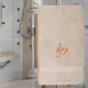Handtuch Beige, in verschiedenen Größen mit Klavier Notenschlüsseln bestickt