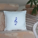 Violinschlüssel, in mehreren bunten Farben gestickt, Kissenbezug Ivory 50 x 50