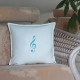 Violinschlüssel, in mehreren bunten Farben gestickt, Kissenbezug Ivory 50 x 50