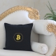 Kissenbezug 50 x 50 cm Graphitschwarz, mit Bitcoin bestickt