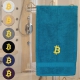 Bitcoin - Badetuch, mehrere Farben mit einem Bitcoin bestickt