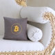 Mini-Kissen mehrere Farben 30 x 30 cm, mit gefüllter Bitcoin Münze, bestickt