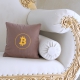 Mini-Kissen mehrere Farben 30 x 30 cm, mit gefüllter Bitcoin Münze, bestickt