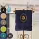 Bitcoin Osterei - Handtuch farbig, in verschiedenen Größen mit einem Bitcoin und Osterei bestickt
