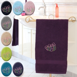 Osterei Bassschlüssel - Handtuch bestickt, mehrere Farben und Größen