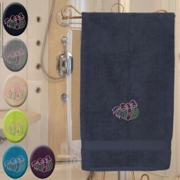 Osterei Altschlüssel - Handtuch bestickt, mehrere Farben und Größen