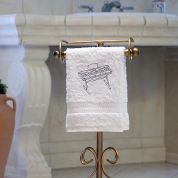 Keyboard - Handtuch, weiß in verschiedenen Größen mit Keyboard bestickt