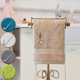 Alphorn - Handtuch, mehrere Farben und Größen, Alphorn mit Notenschlüssel bestickt