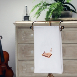 Geschirrtuch 50 x 70 cm, weiß mit einer Zither bestickt